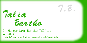 talia bartko business card